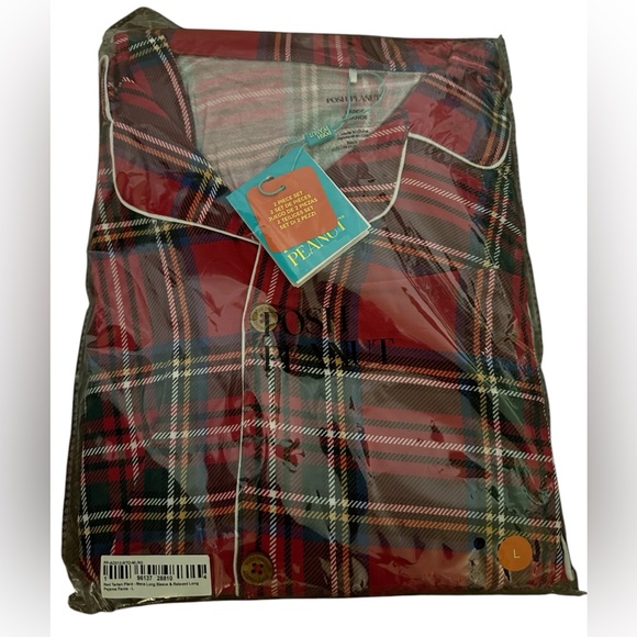 Classic Red Tartan Plaid Men’s 2 Piece Pajama Set - Picture 2 of 2